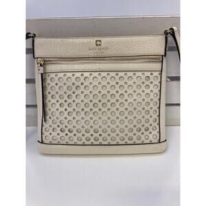 KATE SPADE, SMALL IVORY PEBBLED LEATHER CROSSBODY BAG ASIS
